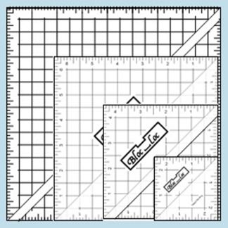 Ruler - Bloc Loc - Half-Square Triangle Ruler Set #8 - 2-1/2", 4-1/2", 6-1/2" & 8-1/2"