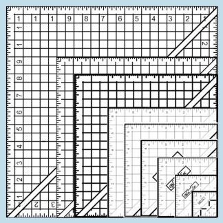 Ruler - Bloc Loc - Half-Square Triangle Ruler Set #9 - 1-1/2" - 6-1/2", 8-1/2", 9-1/2" & 12-1/2"