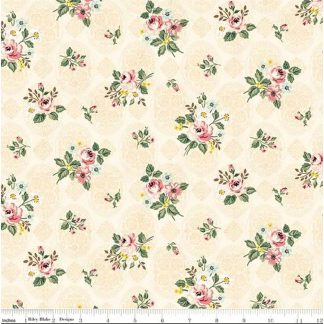 100% Cotton - Rose & Violet's Bouquet des Fleurs (Posy) - C17291 - Cream - Miss Rose Sister Violet - 43 in wide