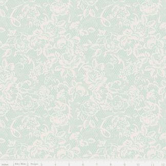 100% Cotton - Rose & Violet's Bouquet des Fleurs (Lace) - C17292 - Blue - Miss Rose Sister Violet - 43 in wide