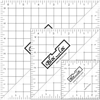 Ruler - Bloc Loc - Half-Square Triangle Ruler Set #2 - 2-1/2", 4-1/2" & 6-1/2"