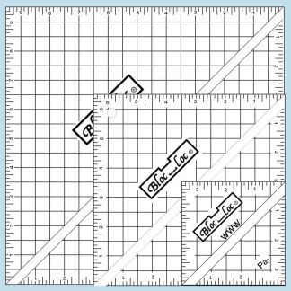 Ruler - Bloc Loc - Half-Square Triangle Ruler Set #7 - 3-1/2", 6-1/2" & 9-1/2"