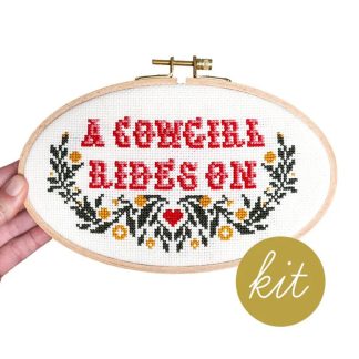 Junebug and Darlin - Embroidery Kit - A Cowgirl Rides On