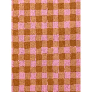80% Cotton 20% Linen - Linen Dots and Checks - 88160D2-8 - Brown/Pink - Sevenberry