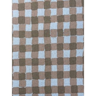 80% Cotton 20% Linen - Linen Dots and Checks - 88160D2-9 - Blue/Brown - Sevenberry