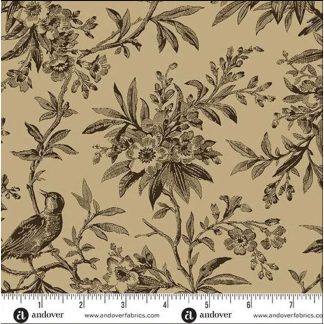 100% Cotton - Halcyon Days - AW1710 - Coffee - Jo Morton - 108 in wide