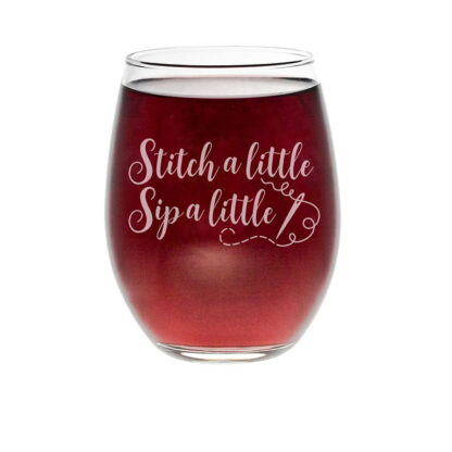 Barrel Glass - Stitch a Little ... Sip a Little - Quilt Happy