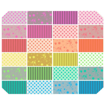 Fabric - Neon True Colors - Charm Pack - Tula Pink