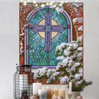 OESD - Embroidery Design - 80357 - Christmas Church Window Tiling Scene - 80357