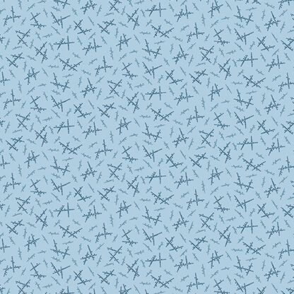 Fabric - Blue Sky - 8513 - W - Blue - Floral - Laundry Baskets Quilts for Andover Fabrics
