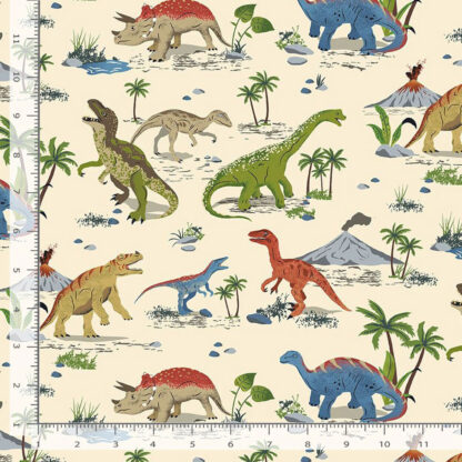 Dinosaur Planet - Volcano Island - Cream - CD2192 - Timeless Treasures