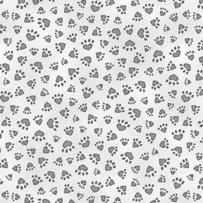 All You Need is Love and a Cat - Paw Prints - 9904-9 - Light Gray