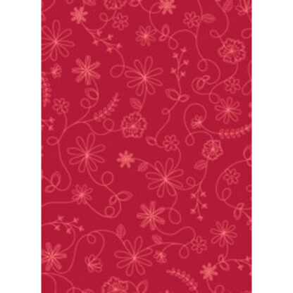Kimberbell Basics - Swirl Floral - 08261-R - Red - Maywood Studio