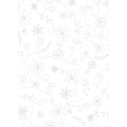 Kimberbell Basics - Swirl Floral - 08261-WW - White on White - Maywood Studio