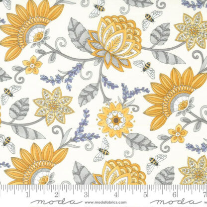 Honey Lavender - 56080-11 - Garden Jacquard Florals - Milk - Deb Strain for Moda