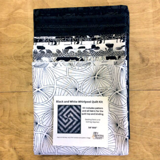 Quilt Kit - Black and White Whirlpool - 54in x 66in