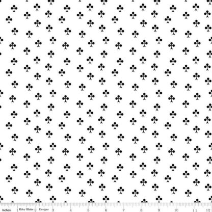 Fabric - Queen of We'en - Clubs - PD13172 - White - Halloween - J. Wecker Frisch