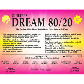 Batting - Packaged- Quilters Dream 80/20 - Select - Craft - Natural
