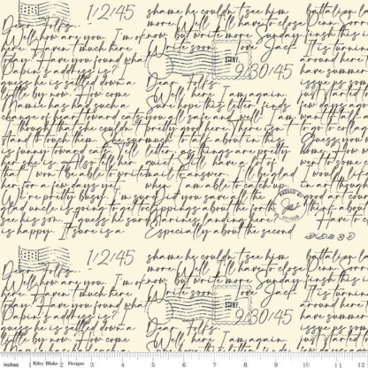 Fabric - Art Journal - Dear Folks - 13034 - Parchment - J. Wecker Frisch