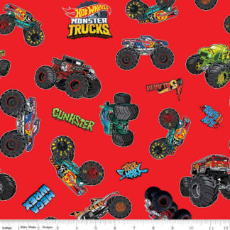Hot Wheels - Monster Trucks Main - Red - RBCD12950 - Riley Blake