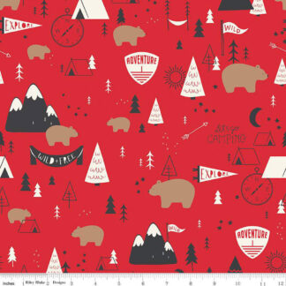 Designer Flannel - Adventure Main - Red - RBF13900-RED - Riley Blake