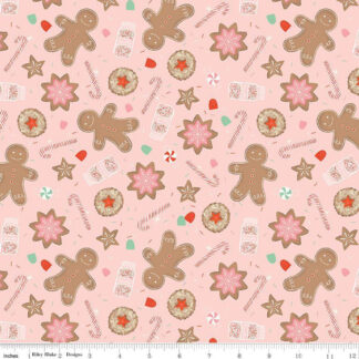 Designer Flannel - Gingerbread Cookies - Pink - RBF13910-PNK - Riley Blake