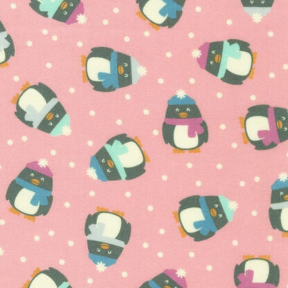 Snow Snuggles Flannel - Penguin - RK20963-404 - Woodrose - Wishwell