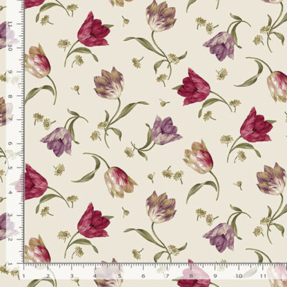 Laurel - Tossed Medium Tulips - FLEUR-CD1905 - CREAM - Timeless Treasures