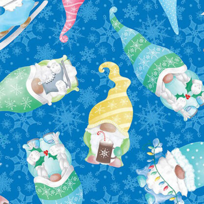 Gnome Wonderland - TT12823-55 - Snowy Gnomes - Cobalt Blue - Andi Metz for Benartex