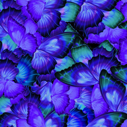 Fabric - Cosmic Butterfly - Packed Bright Butterflies Wings - Purple - Timeless Treasures
